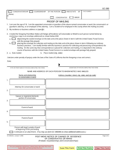 Form GC080(MA) Download Fillable PDF or Fill Online Attachment to Post