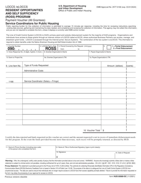 Form HUD50080SCMF Download Fillable PDF or Fill Online Loccs/Vrs