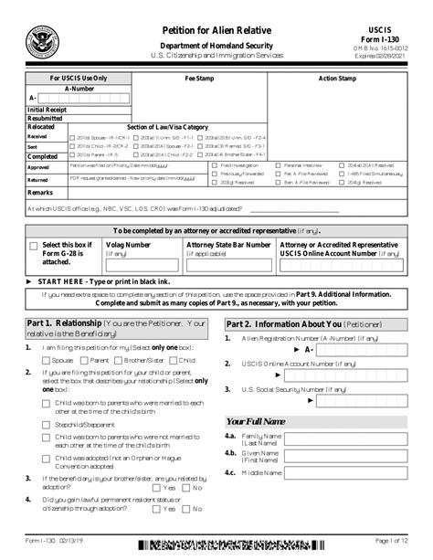 Form I-130 Sponsor Your Relative for a Green Card