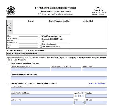 Form I129. Petition for Nonimmigrant Worker Forms Docs 2023