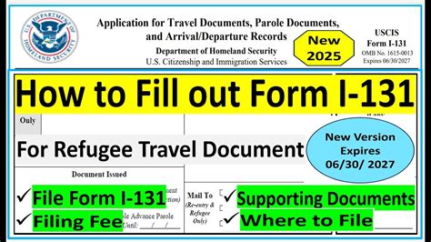 Form I131 Application for Travel Document YouTube
