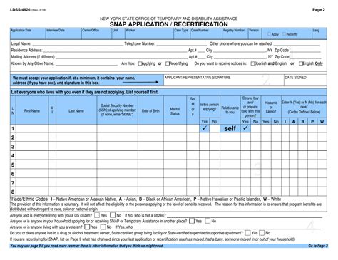 Form LDSS4826 Download Printable PDF or Fill Online Snap Application