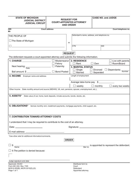 Form MC222 Download Fillable PDF or Fill Online Request for Court
