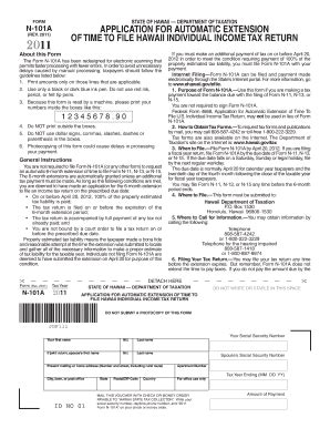 Form N101a Application For Automatic Extension Of Time To File