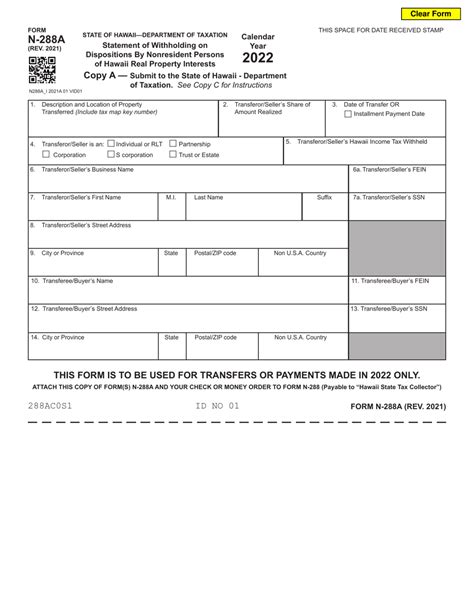 Form N288A Download Fillable PDF or Fill Online Statement of