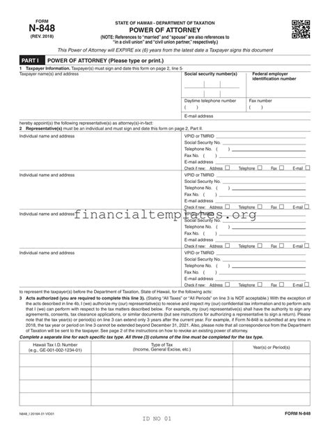 Form N848 Download Fillable PDF or Fill Online Power of Attorney