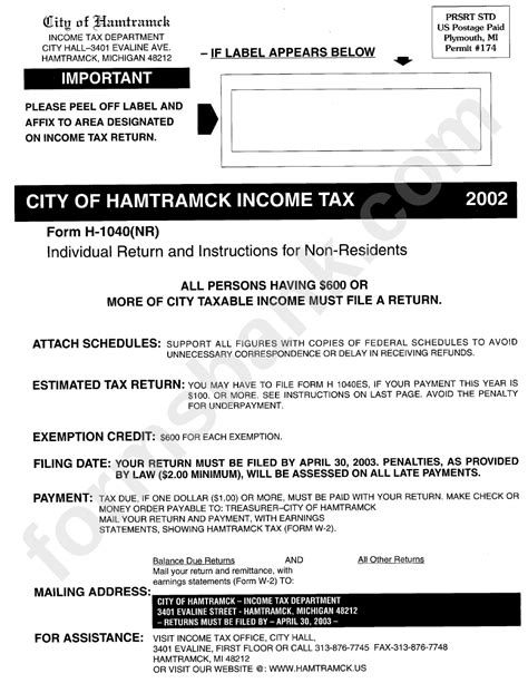 Form P1040(Nr) Individual Return Instructions For NonResidents