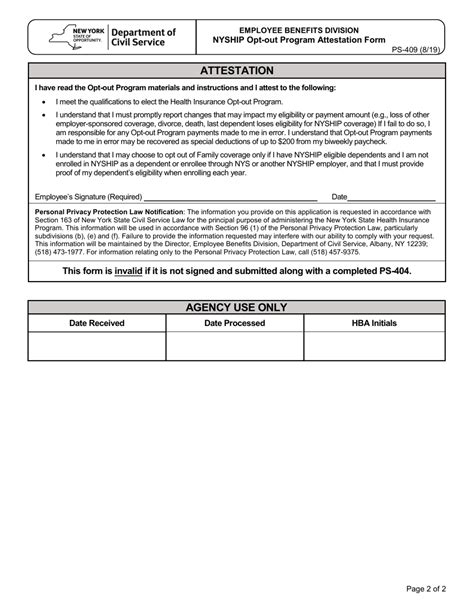 Form PS409 Download Fillable PDF or Fill Online Nyship OptOut Program