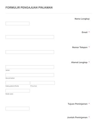 Form Pengajuan Pinjaman Template Formulir Jotform