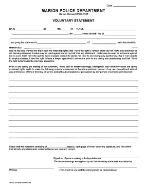 Form R75 Voluntary Statement