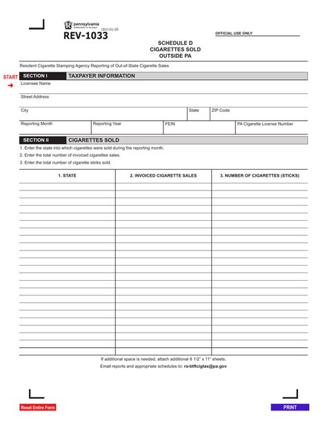 Form REV1033 Schedule D Download Fillable PDF or Fill Online