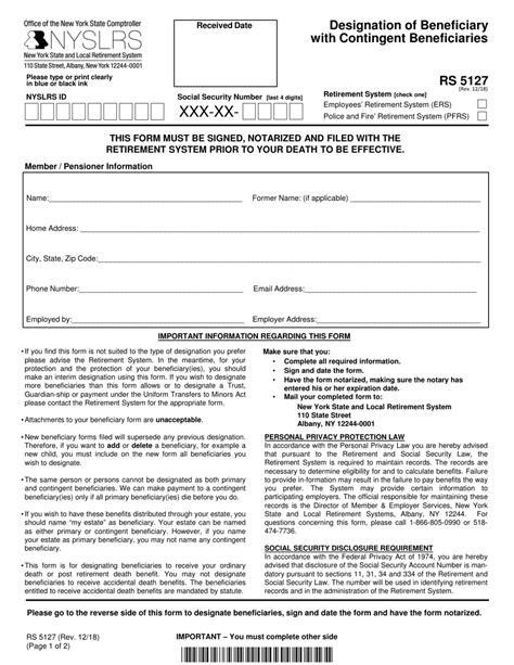 Form RS5127 Download Fillable PDF or Fill Online Designation of