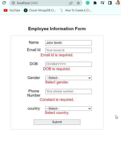 Form React.js Examples