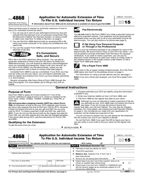 Form S4868 Application For Automatic Extension Of Time To File