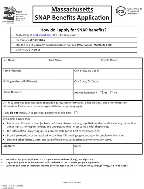 Form SNAPA1 Download Fillable PDF or Fill Online Snap Benefits