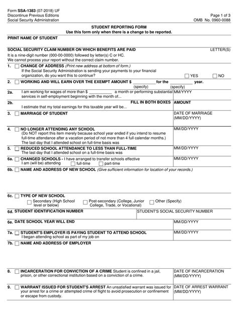 Form SSA1383FC Fill Out, Sign Online and Download Fillable PDF