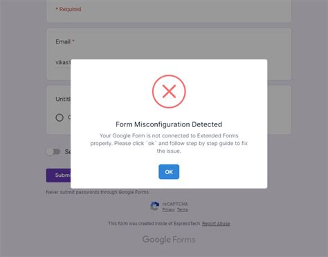 Form Submission Error "Sorry! Only one entry is allowed."
