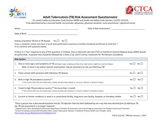Form TCB‐01 Download Printable PDF or Fill Online Adult Tuberculosis