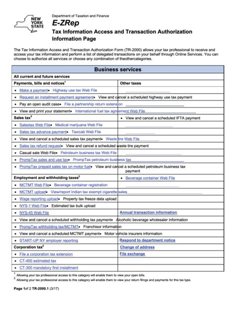 Form Tr2000.1 Tax Information Access And Transaction Authorization