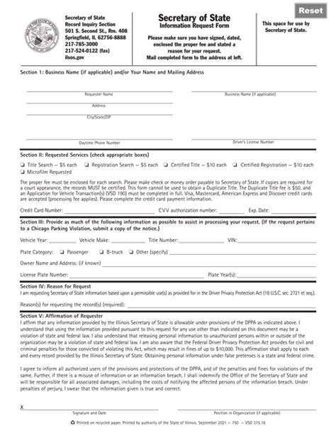 Form VSD375 Download Fillable PDF or Fill Online Information Request