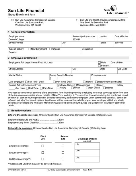 Form download and instructions - Sun Life Financial