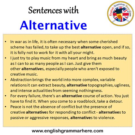 Form the alternative sentence