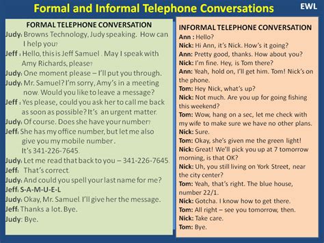Formal Conversation Examples