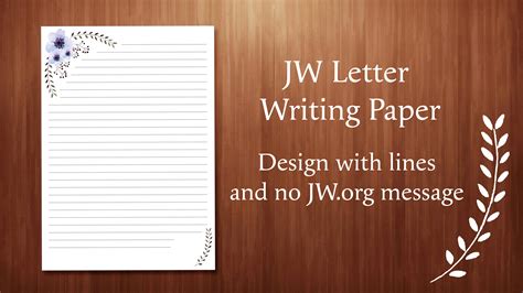Formal Jw Letter Writing Template