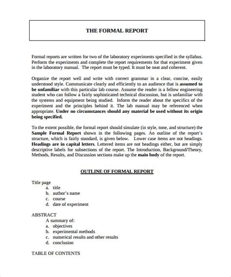 Formal Report Template