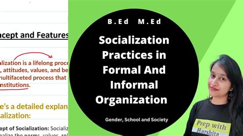 Formal and informal socialization formal - Course …