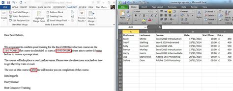 Format Mail Merge Fields from Excel Computergaga