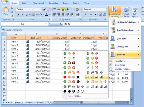 Format Using Icon Sets Conditional Formatting « Format Style