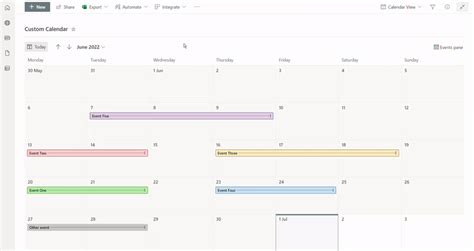Format calendar view to customize SharePoint Microsoft Learn