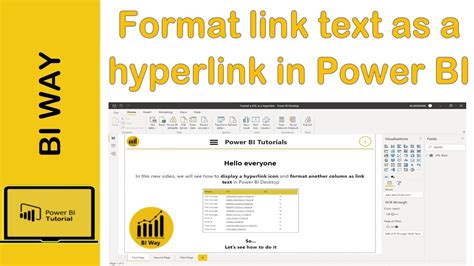 Format link text as a hyperlink and Display icon in Power BI YouTube