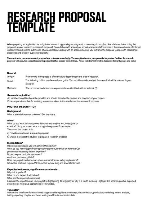 Format of research proposal in research methodology