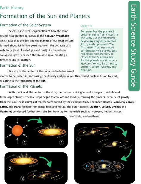 Formation Of The Solar System Worksheet. Formation of the solar system