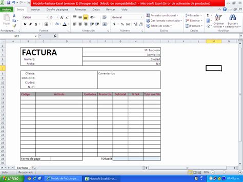 Formato De Factura Excel Image to u