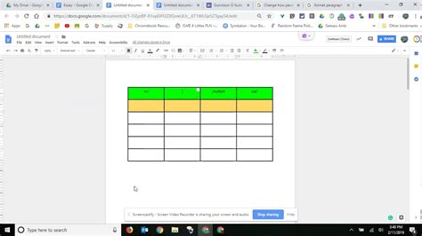 Formatting Tables Google Docs YouTube