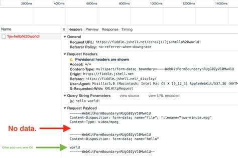 Formdata append file not working.  Always validate your FormData instance a...