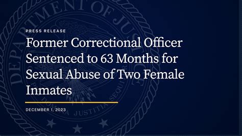 Former correctional officer sentenced for sexual abuse of two female inmates