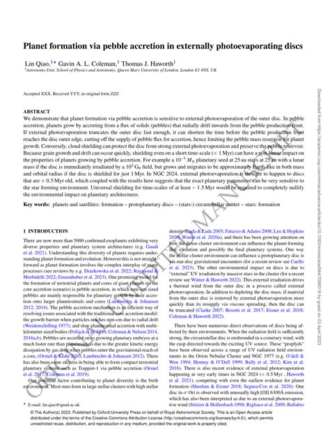 Forming Planets via Pebble Accretion - ResearchGate