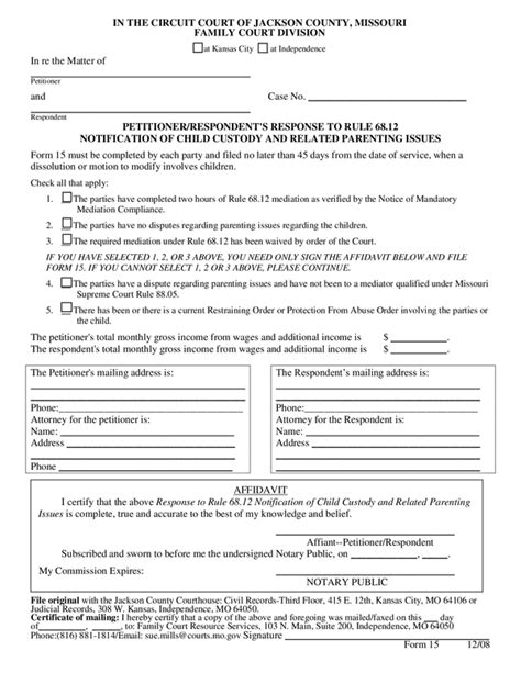 Forms - 16th Circuit Court of Jackson County, Missouri - Jasper …