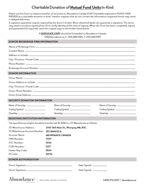 Forms Abundance Canada