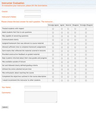 Forms and Questions UT Testing and Evaluation Services