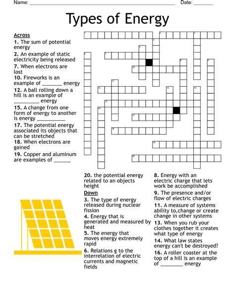 Forms of Energy Crossword