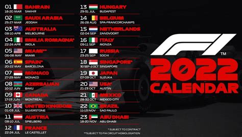 Formula 1 Desk Calendar 2022