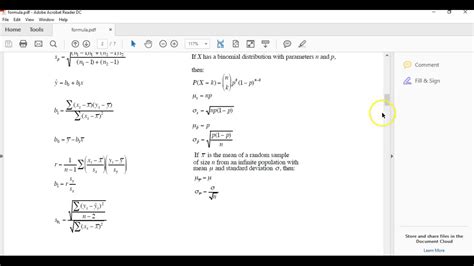 Formula Sheet Review AP Stats YouTube