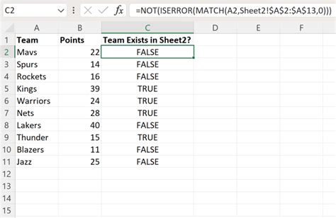 Formula To Check if a Cell Value Exists in Another Column (Excel, Libre