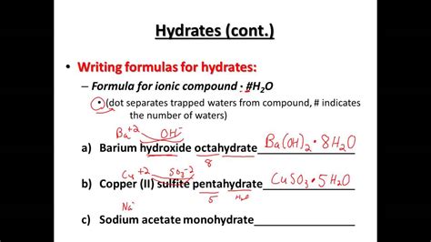 Formula of a Hydrate - ScienceGeek.net