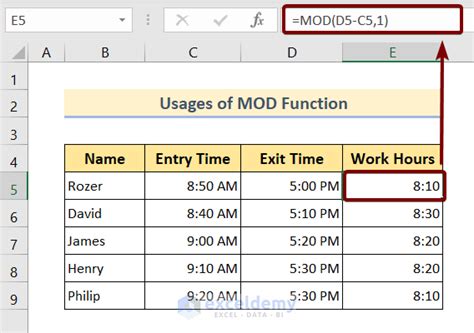 Formula to calculate time in excel